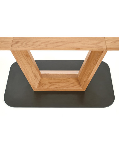 ELVINO Stół Rozkładany MDF Dąb Złoty/Czarny 160-220cm - Styl i Klasa