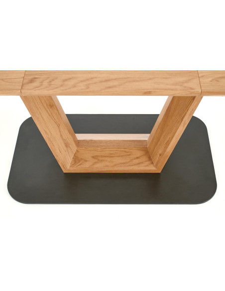 ELVINO Stół Rozkładany MDF Dąb Złoty/Czarny 160-220cm - Styl i Klasa