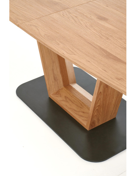 ELVINO Stół Rozkładany MDF Dąb Złoty/Czarny 160-220cm - Styl i Klasa
