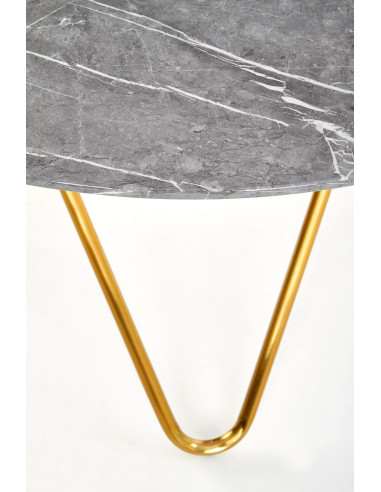 CONELLO Stół Fi120cm Popielaty Marmur/Złoto - Luksus i Unikalność