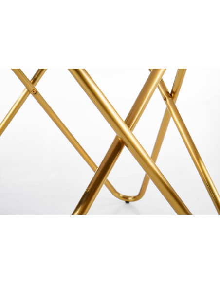 CONELLO Stół Fi120cm Popielaty Marmur/Złoto - Luksus i Unikalność