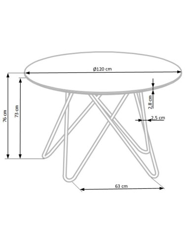 CONELLO Stół Fi120cm Popielaty Marmur/Złoto - Luksus i Unikalność