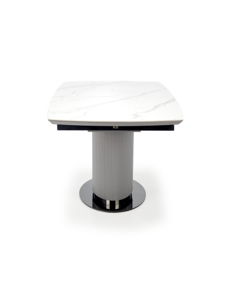 AKAN Stół Rozkładany 160-220cm Biały Marmur/Popielaty - Elegancja