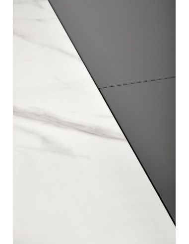 AKAN Stół Rozkładany 160-220cm Biały Marmur/Popielaty - Elegancja