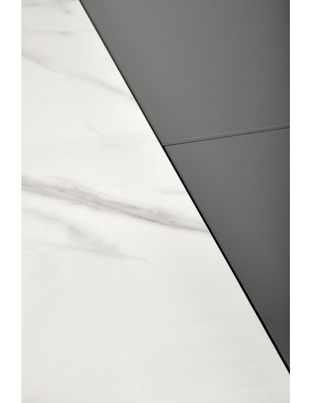 AKAN Stół Rozkładany 160-220cm Biały Marmur/Popielaty - Elegancja