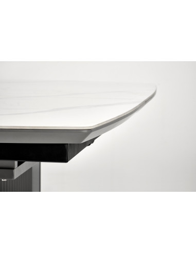 AKAN Stół Rozkładany 160-220cm Biały Marmur/Popielaty - Elegancja