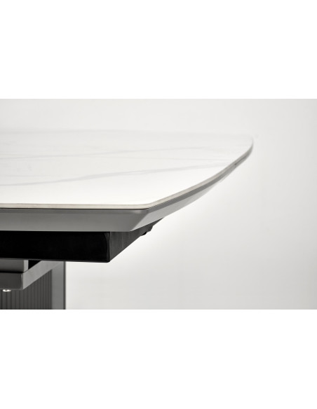 AKAN Stół Rozkładany 160-220cm Biały Marmur/Popielaty - Elegancja