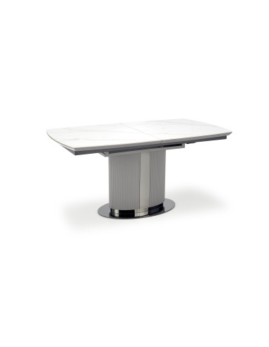 AKAN Stół Rozkładany 160-220cm Biały Marmur/Popielaty - Elegancja
