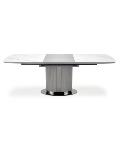 AKAN Stół Rozkładany 160-220cm Biały Marmur/Popielaty - Elegancja