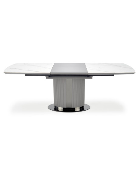 AKAN Stół Rozkładany 160-220cm Biały Marmur/Popielaty - Elegancja