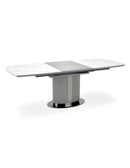 AKAN Stół Rozkładany 160-220cm Biały Marmur/Popielaty - Elegancja