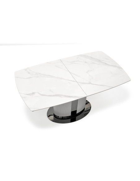 AKAN Stół Rozkładany 160-220cm Biały Marmur/Popielaty - Elegancja