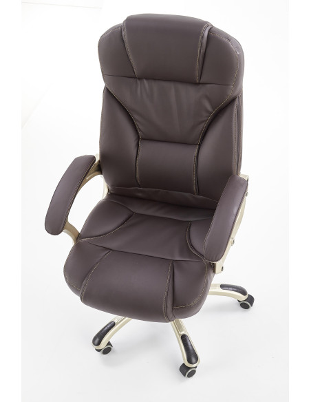 ACCORD Fotel Gabinetowy Ciemny Brąz Eco Skóra - Elegancja w Biurze