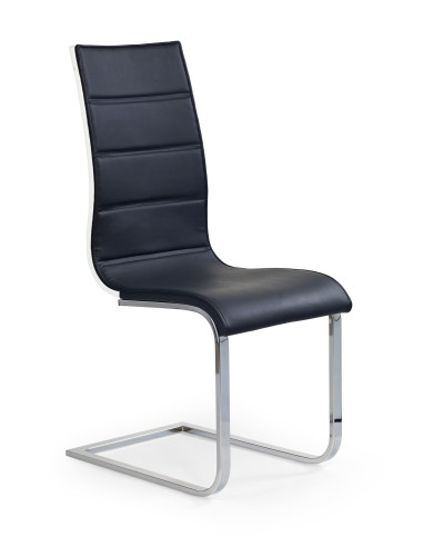LAGO Krzesło Chrom/Eco-Skóra Czarno-Białe - Elegancja i Styl