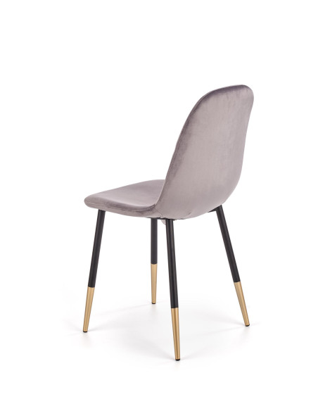 OVATO Krzesło VELVET Popielaty/Złoty - Elegancja i Blask