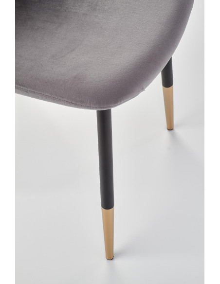 OVATO Krzesło VELVET Popielaty/Złoty - Elegancja i Blask