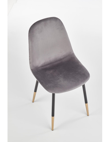 OVATO Krzesło VELVET Popielaty/Złoty - Elegancja i Blask