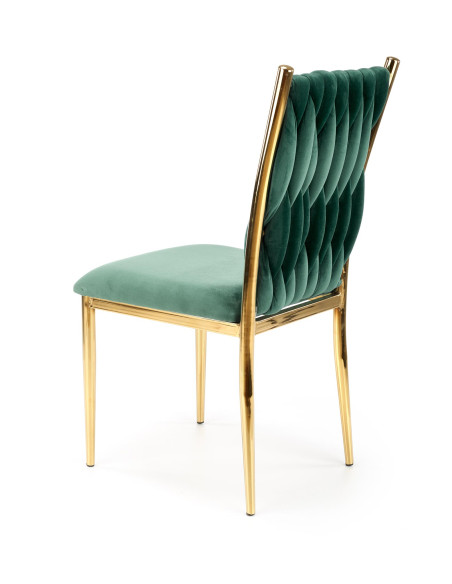 NERINA Krzesło Velvet Ciemny Zielony/Złoty - Elegancja i Prestiż