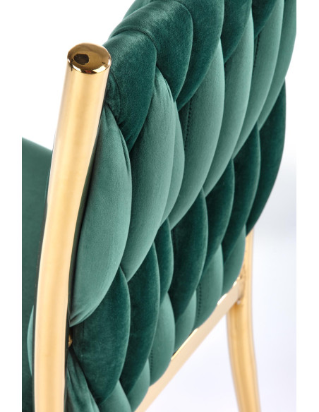 NERINA Krzesło Velvet Ciemny Zielony/Złoty - Elegancja i Prestiż