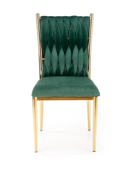 NERINA Krzesło Velvet Ciemny Zielony/Złoty - Elegancja i Prestiż