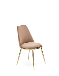 ALTARA Krzesło Beżowe Bluvel 28, Velvet/Stal Chromowana- Subtelna Elegancja