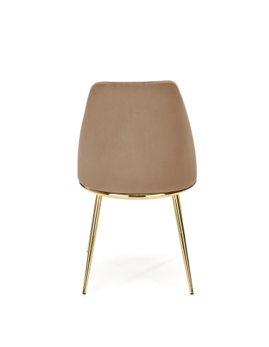 ALTARA Krzesło Beżowe Bluvel 28, Velvet/Stal Chromowana- Subtelna Elegancja