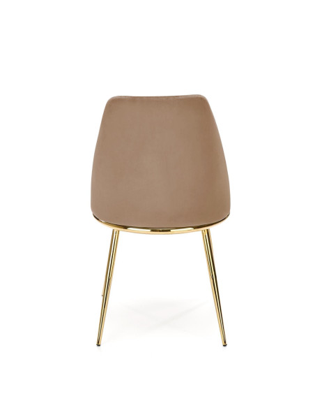 ALTARA Krzesło Beżowe Bluvel 28, Velvet/Stal Chromowana- Subtelna Elegancja