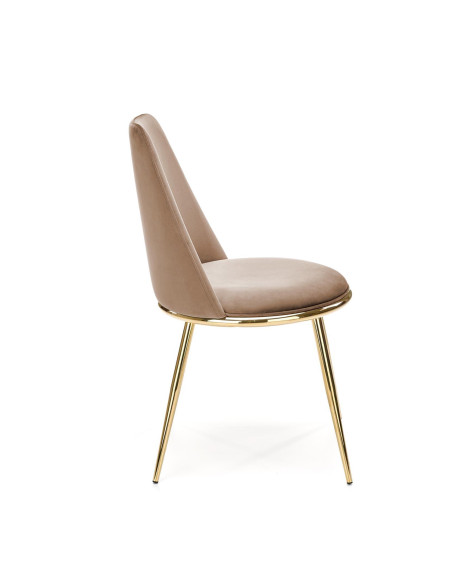 ALTARA Krzesło Beżowe Bluvel 28, Velvet/Stal Chromowana- Subtelna Elegancja