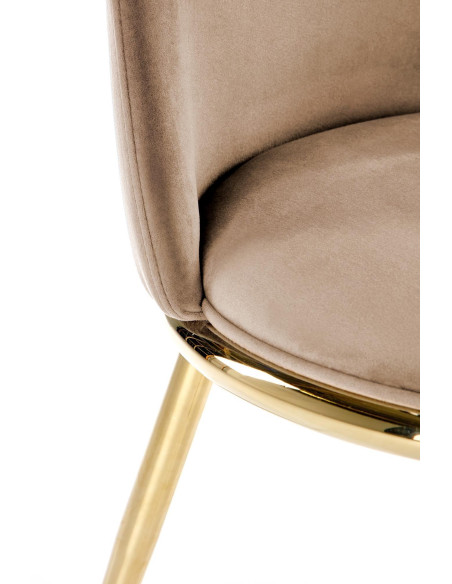ALTARA Krzesło Beżowe Bluvel 28, Velvet/Stal Chromowana- Subtelna Elegancja