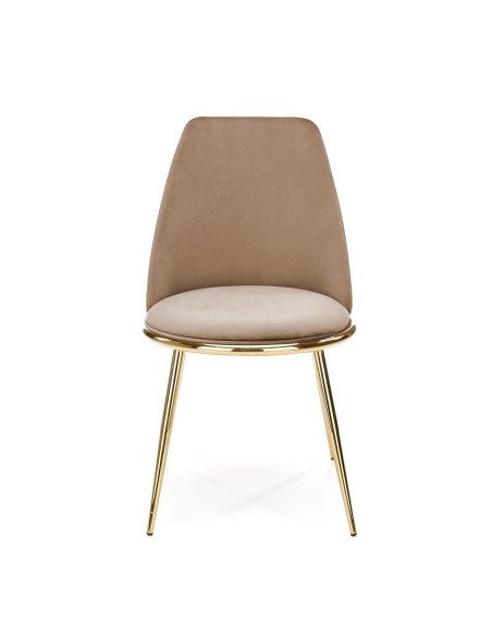 ALTARA Krzesło Beżowe Bluvel 28, Velvet/Stal Chromowana- Subtelna Elegancja