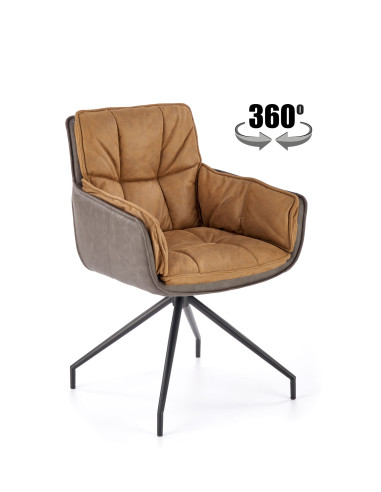 BONELIO Krzesło Brązowo-Ciemnobrązowe, Tkanina/Eko-skóra - Elegancja i Styl
