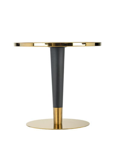 CREMONA Stół Okrągły Fi79cm Biały Marmur/Czarny/Złoty - Elegancja i Luksus