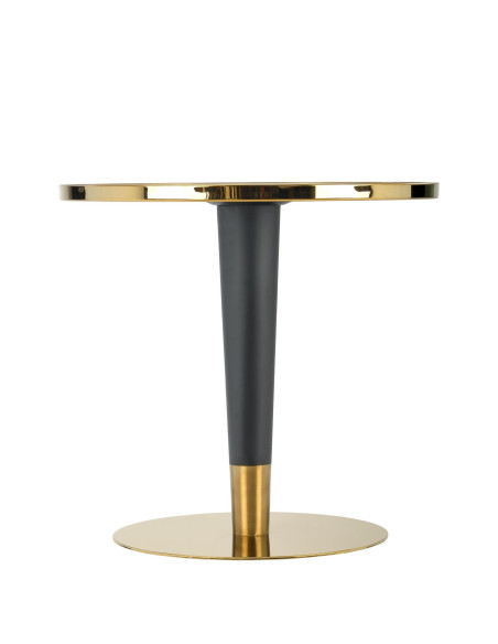 CREMONA Stół Okrągły Fi79cm Biały Marmur/Czarny/Złoty - Elegancja i Luksus