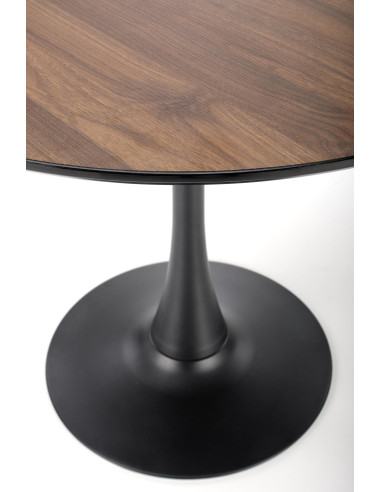 LORMO Stół Okrągły Fi90cm Orzech/Czarny - Stylowy i Funkcjonalny