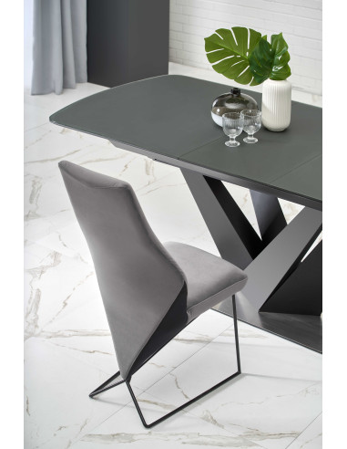 CESARIA Stół Rozkładany 160-200cm Ciemny Popiel/Czarny - Elegancja i Styl