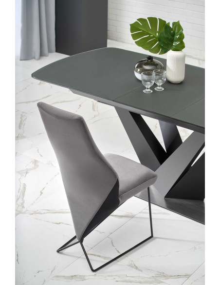CESARIA Stół Rozkładany 160-200cm Ciemny Popiel/Czarny - Elegancja i Styl