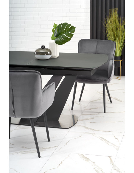 CESARIA Stół Rozkładany 160-200cm Ciemny Popiel/Czarny - Elegancja i Styl