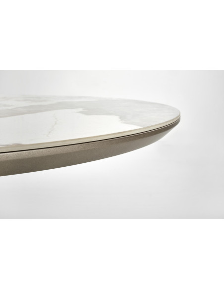 SORIN Stół Rozkładany 160-200cm Beżowy Marmur/Cappuccino-Czarny