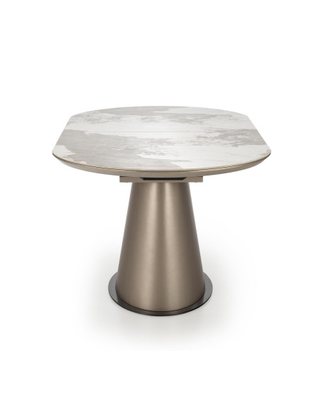 SORIN Stół Rozkładany 160-200cm Beżowy Marmur/Cappuccino-Czarny