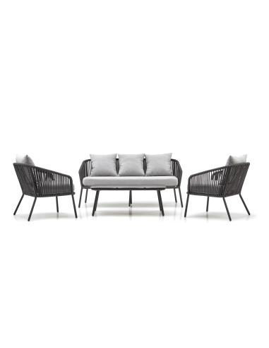 CORACCO Zestaw Ogrodowy, Sofa+Fotele+Ława - Elegancja na Zewnątrz
