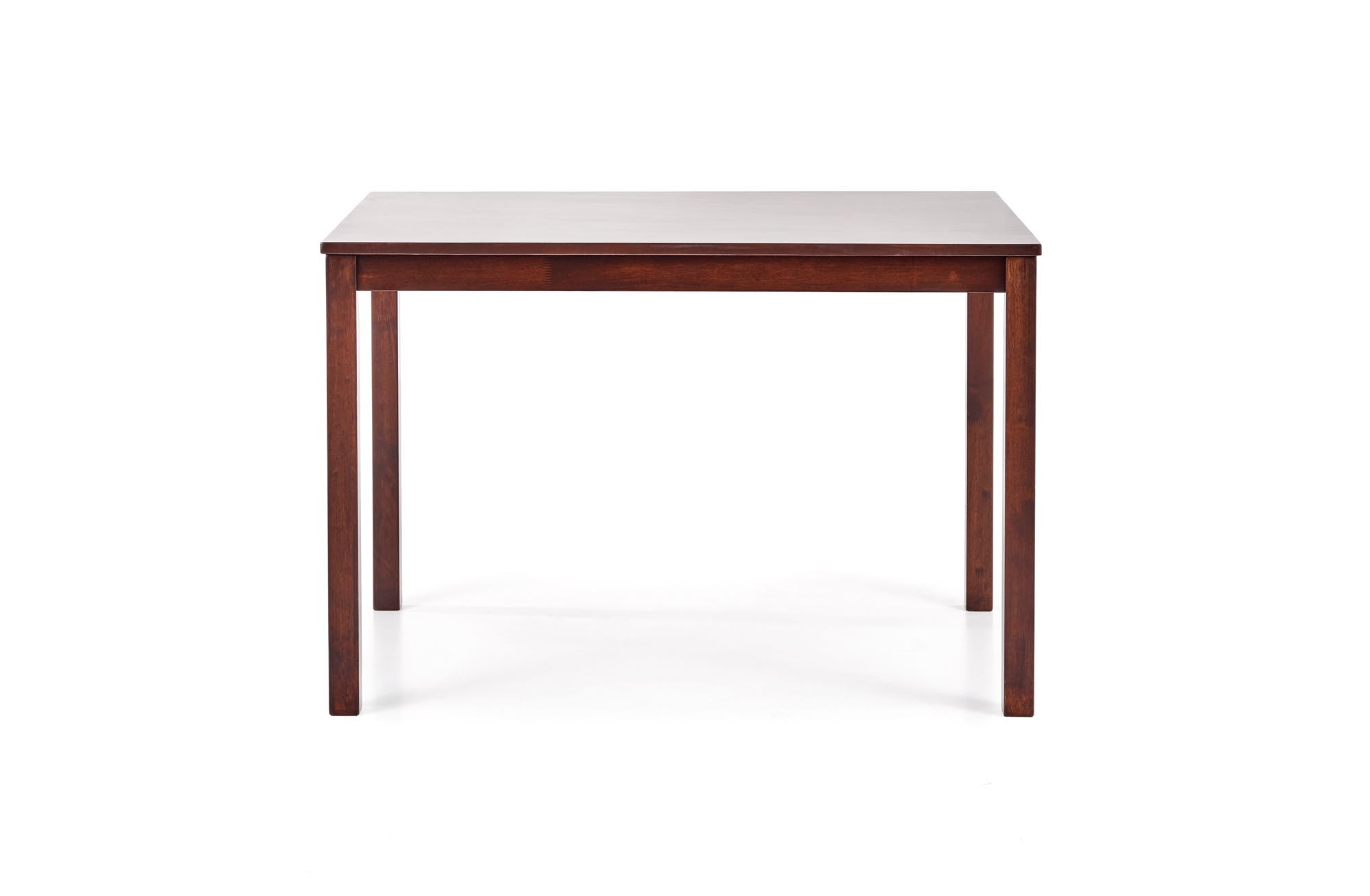 Widok z przodu stołu Aurora 110 cm w kolorze espresso o klasycznym designie.