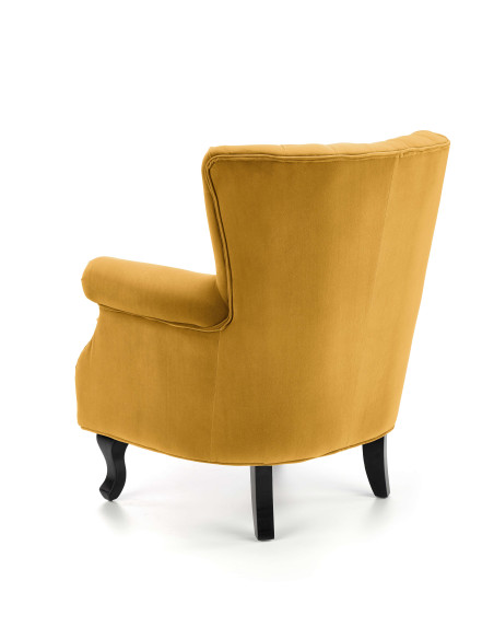 KONRADO Fotel Velvet Musztardowy - Wyrazisty Design i Komfort