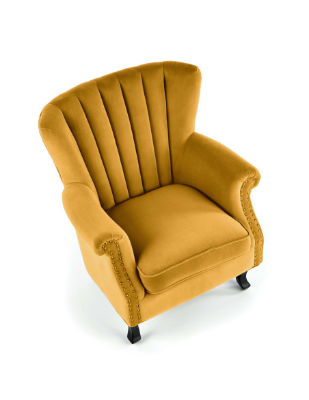 KONRADO Fotel Velvet Musztardowy - Wyrazisty Design i Komfort