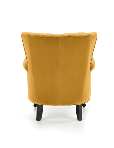 KONRADO Fotel Velvet Musztardowy - Wyrazisty Design i Komfort