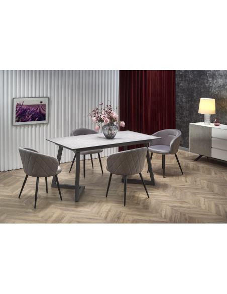 ABELAR Stół Rozkładany 160-210cm Jasny Popiel/Ciemny Popiel - Subtelny