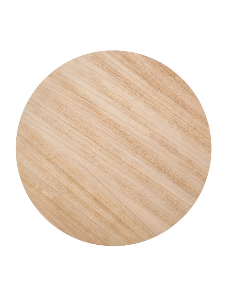 ALZIRA Okrągła Ława z Półką Fi41cm, Naturalny/Czarny- Styl i Funkcjonalność