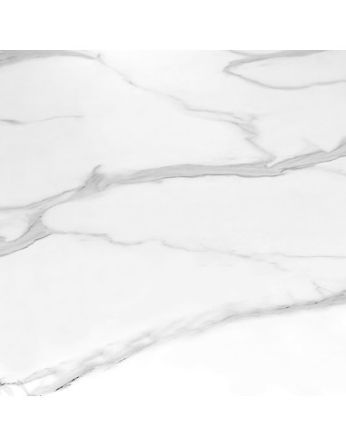 AMBAR Stół Rozkładany 160-200cm Biały Marmur/Czarny Złoty - Elegancja