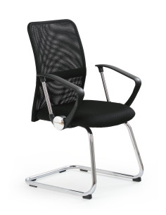 VIKY SKID Fotel Biurowy Czarny - Minimalizm i Ergonomia w Jednym