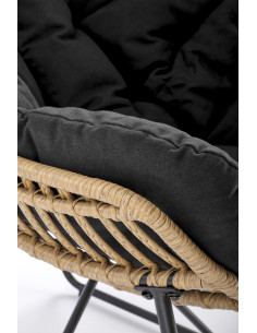 ISARO Fotel Czarny/Naturalny, Rattan Sztuczny - Nowoczesność i Styl 2