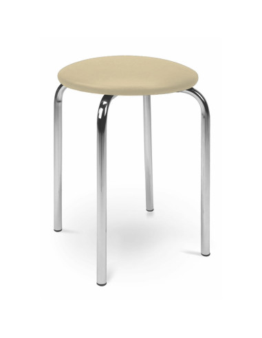 DIANE Taboret Chrom Kremowy PVC - Design i Funkcjonalność